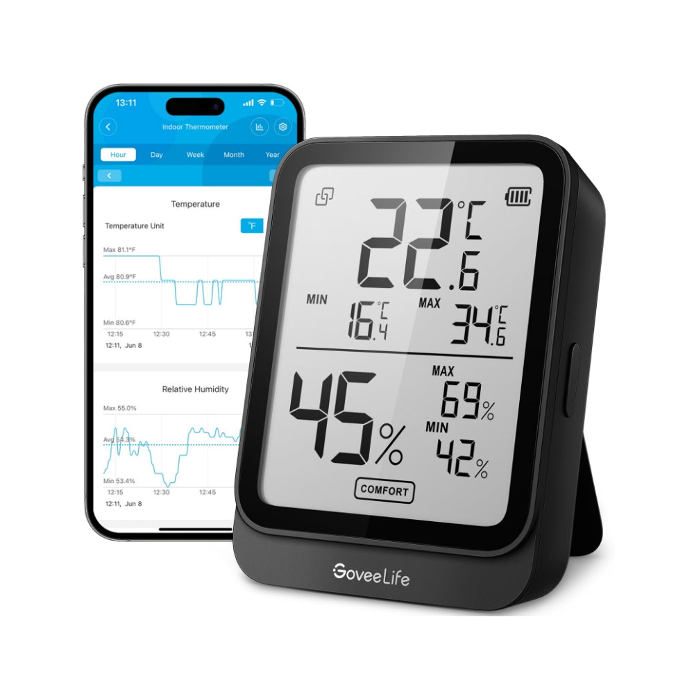 GoveeLife Bluetooth Hygrometer Thermometer-Black