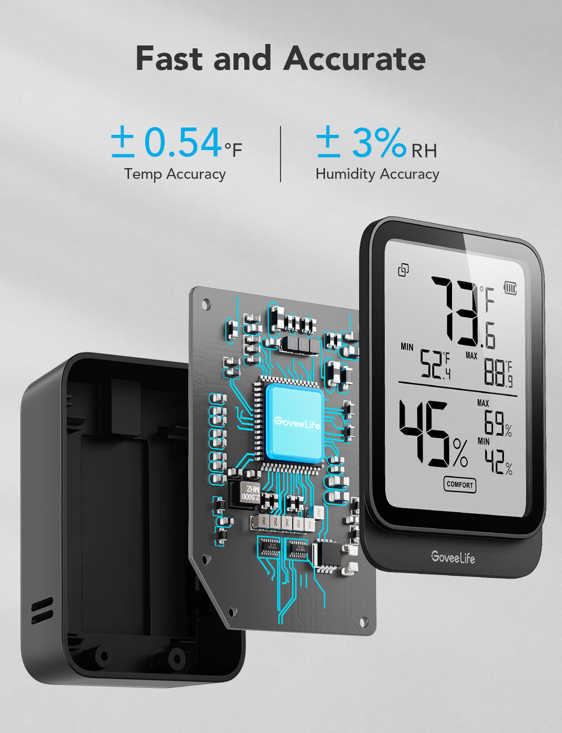 Refurbished Bluetooth Hygrometer Thermometer-Black