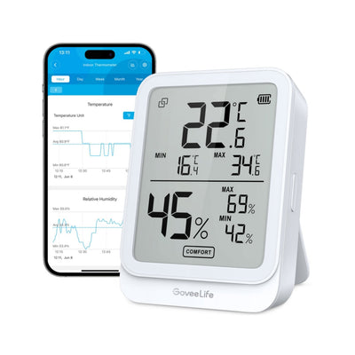 Refurbished Bluetooth Hygrometer Thermometer-White 