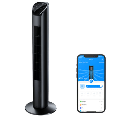 Govee Black Smart Tower Fan with Wi-Fi App Control H7101
