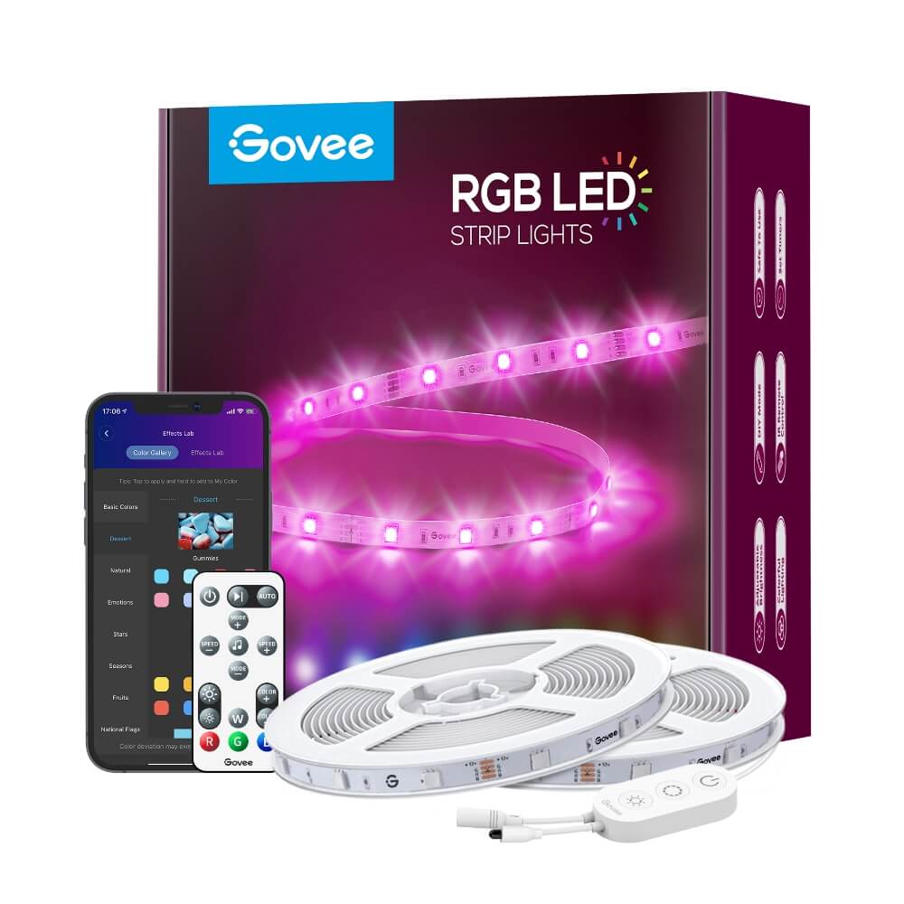 Govee RGB Wi-Fi + Bluetooth LED Strip Lights (7.5m × 2 Rolls)